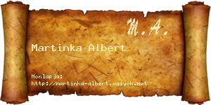 Martinka Albert névjegykártya